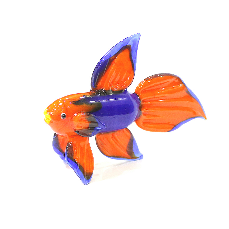 Aquarium Fish Small - 오렌지 무라노 유리 열대어 입상 장식품,