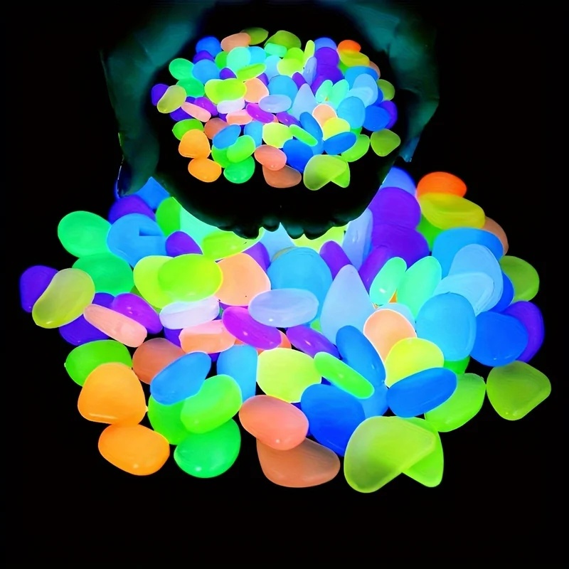 Aquarium Fish Small - 50-200pcs 어둠 속에서 빛나는 조약돌 빛나는