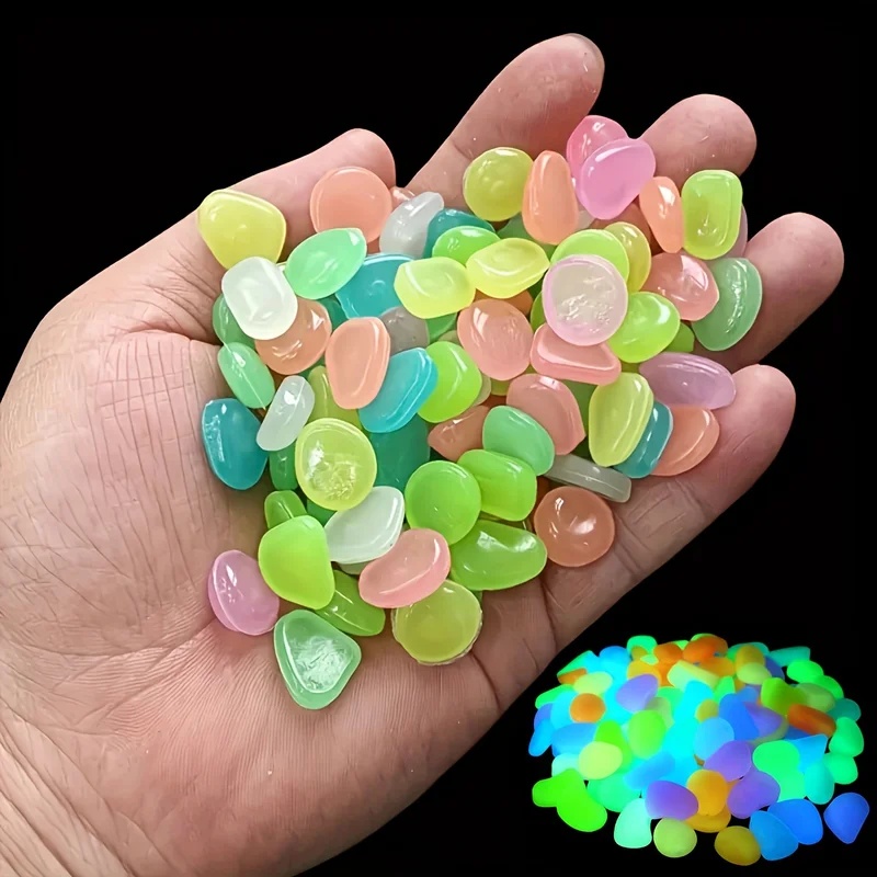 50-200pcs 어둠 속에서 빛나는 조약돌 빛나는 미 - Aquarium Fish Small 리뷰 및 가격