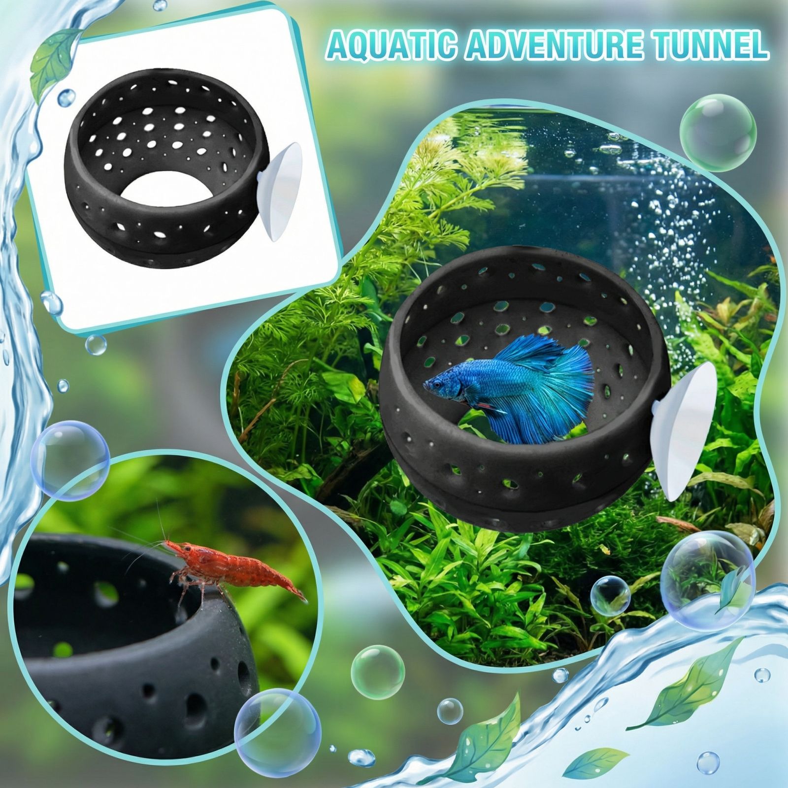 베타 벌브 터널 어항 물고기 은신처 (흡착컵 포함) - - Aquarium Fish Hideout 리뷰 및 가격