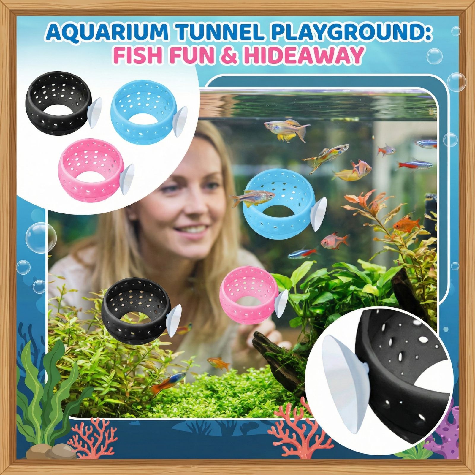 베타 벌브 터널 어항 물고기 은신처 (흡착컵 포함) - - Aquarium Fish Hideout 리뷰 및 가격