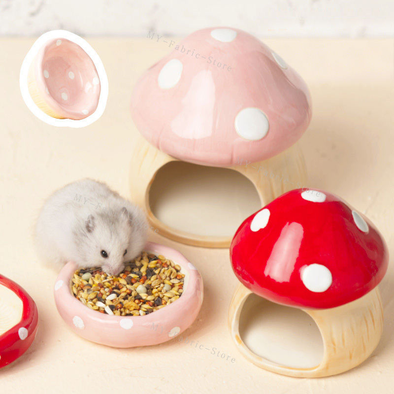 1pcs 귀여운 세라믹 버섯 햄스터 둥지 작은 애완 동 - Aquarium Fish Hideout 리뷰 및 가격